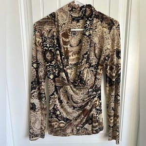 Beautiful brown and black detailed shirt